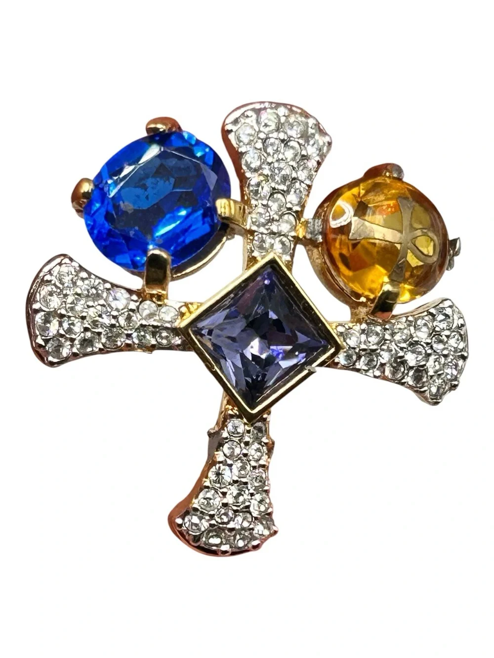 Retired Swarovski Byzantine Jeweled Rhinestone Cross and Ankh